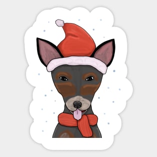 Christmas rat terrier Sticker